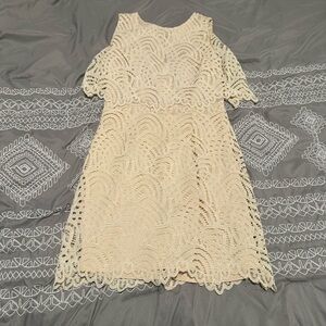 Elegant Cream Lace Dress
